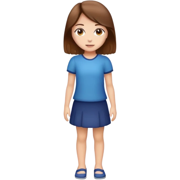 full body girl with brown hair standing up emoji