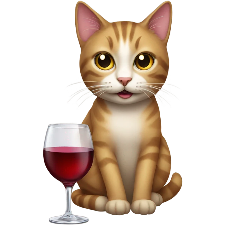Cat drink wine emoji