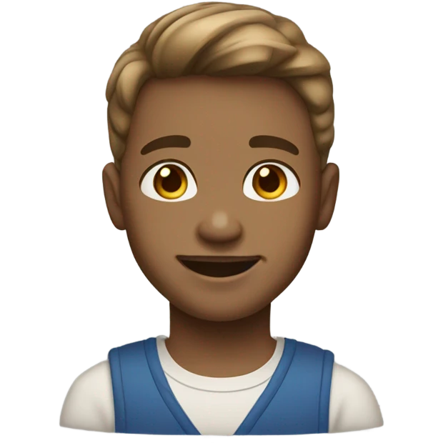 Smiling boy with light skin, hazel, eyes and medium light brown hair  emoji