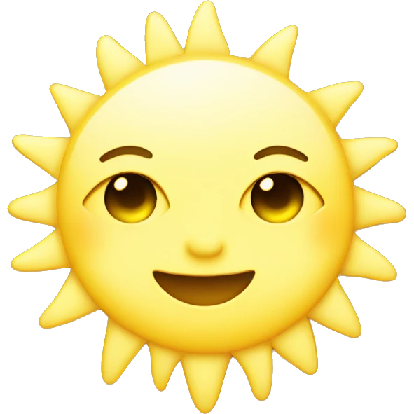 pale yellow cute sun emoji