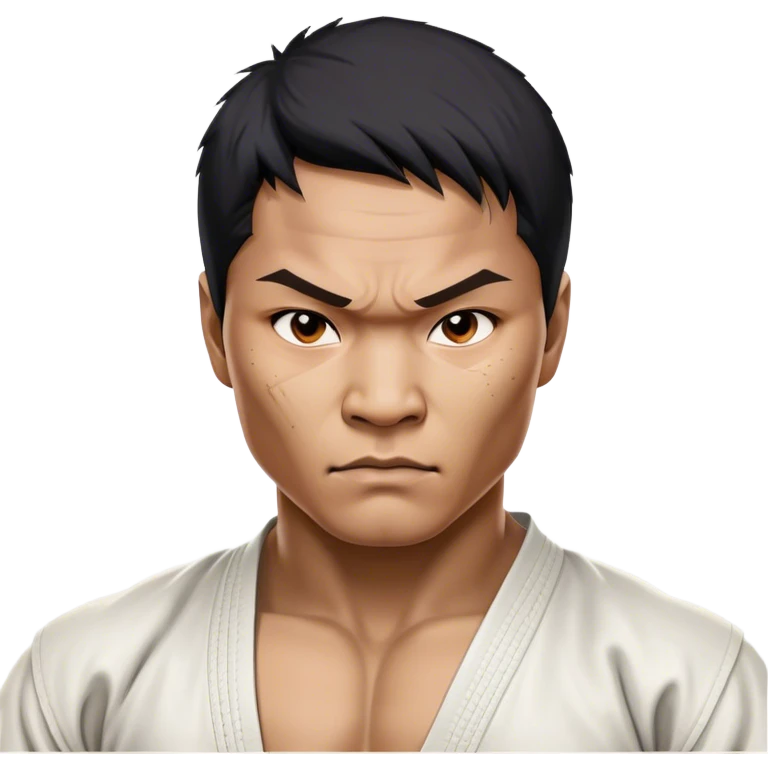 ​Cinematic Realistic Portrait of Tony Jaa, a close-up depiction capturing his intense, determined expression and finely detailed features, rendered with dramatic natural lighting that emphasizes his rugged athleticism and unmistakable martial arts presence, emoji