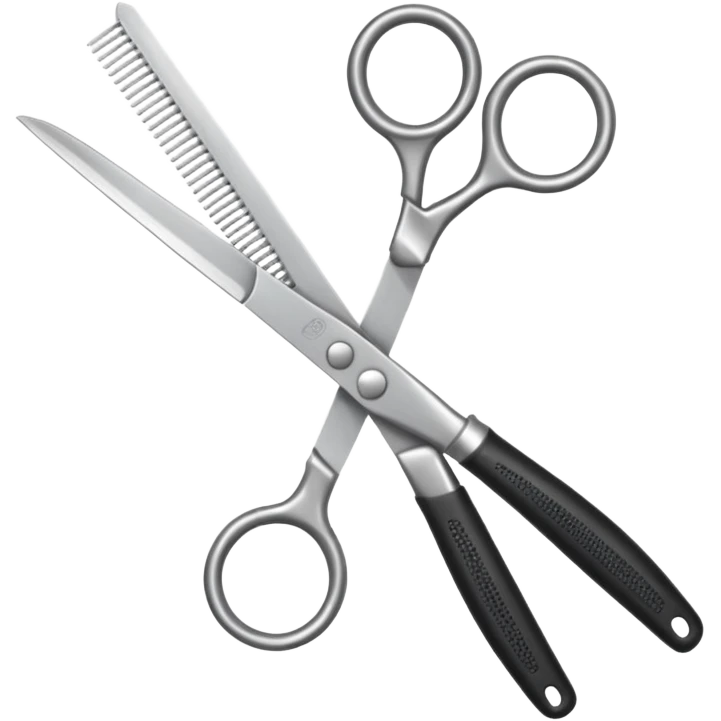 Make into an emoji with hair shears and a comb 2D emoji