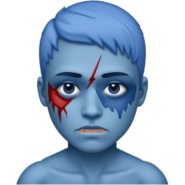 chr bleue accidentée emoji
