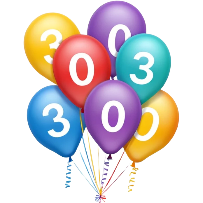 Balloons that say 30  emoji