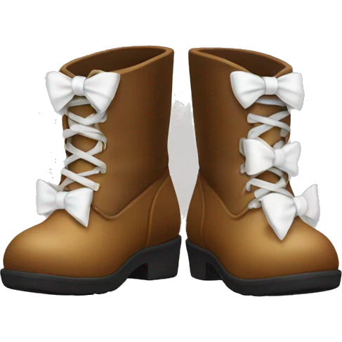 Boots with white bow on them emoji