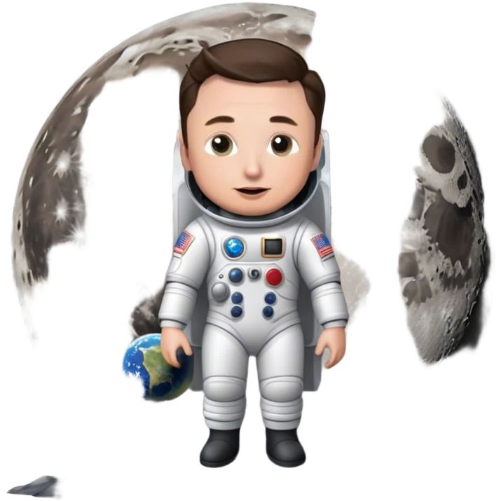 elon musk on moon emoji