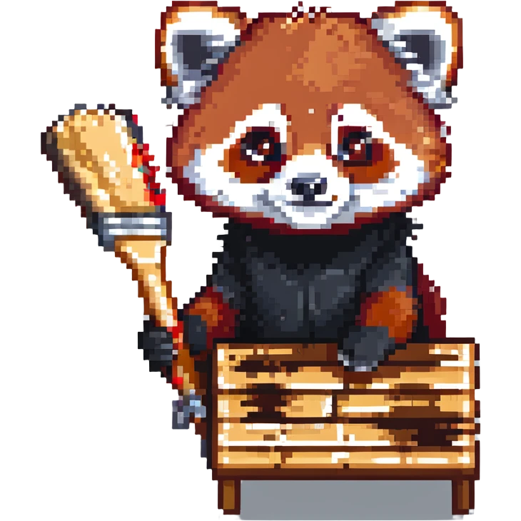 red panda with brush and pallet emoji