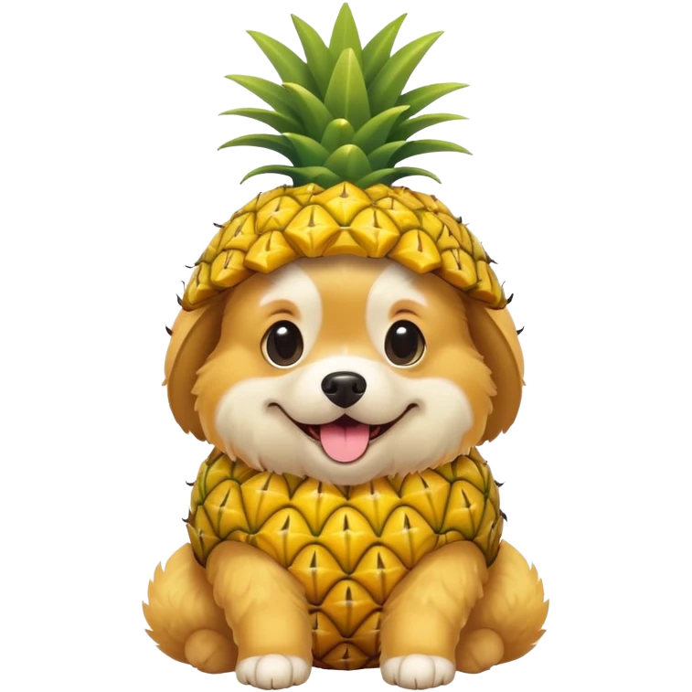 Dog wearing a pineapple costume emoji