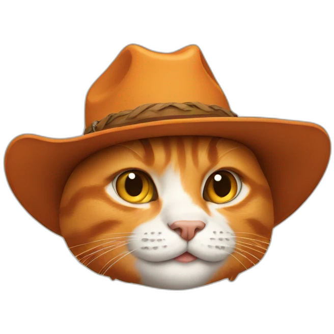 Orange cat cowboy emoji