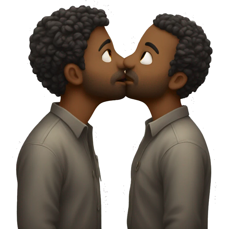 2 men kissing lots of love emoji