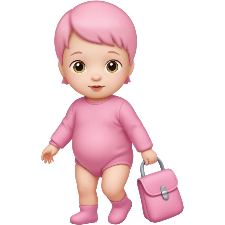 pink baby walking emoji