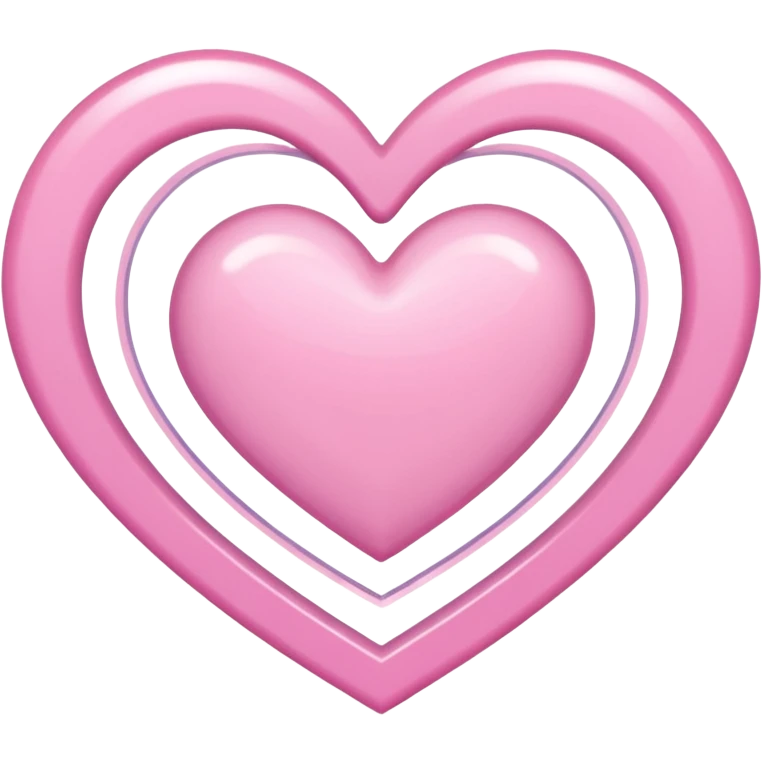 A shiny, light pink heart at center. Around it, 3 concentric pink rings (like ripples) with tiny sparkling particles pulled inward toward the heart.  emoji