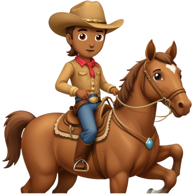 Cowboy riding horse emoji