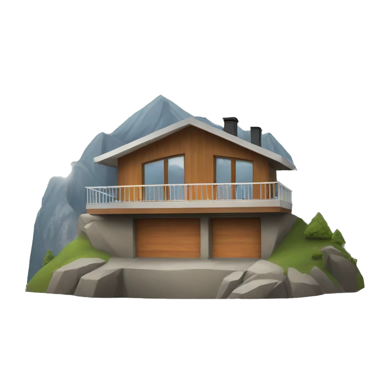 modern house in a mountain emoji