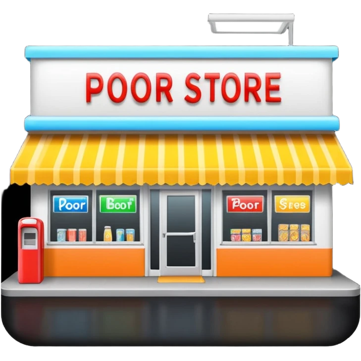 Convenience store named poor store and more emoji