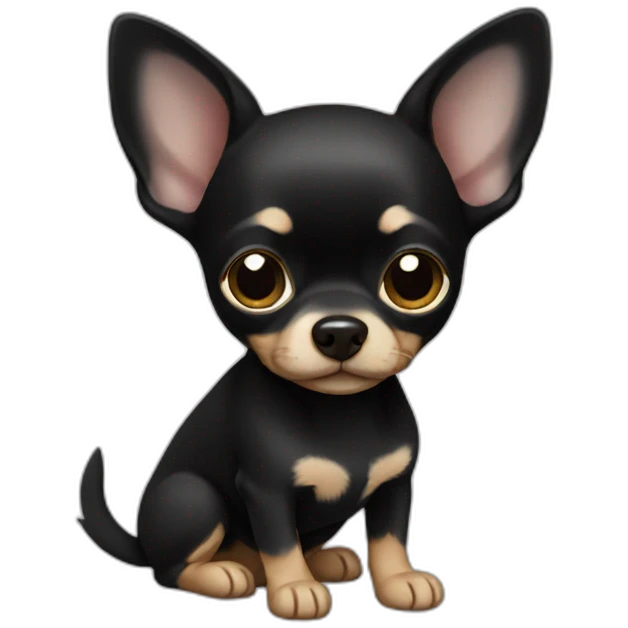 chihuahua color all black emoji