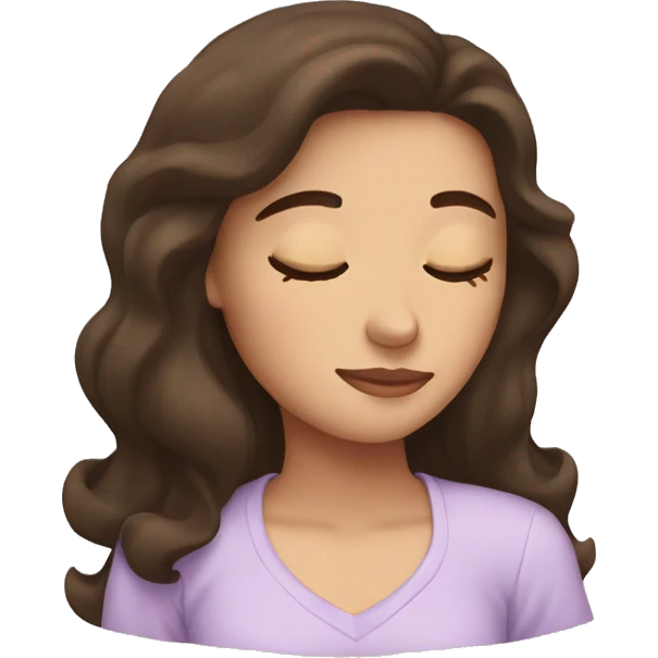 Brunette girl sleeping emoji