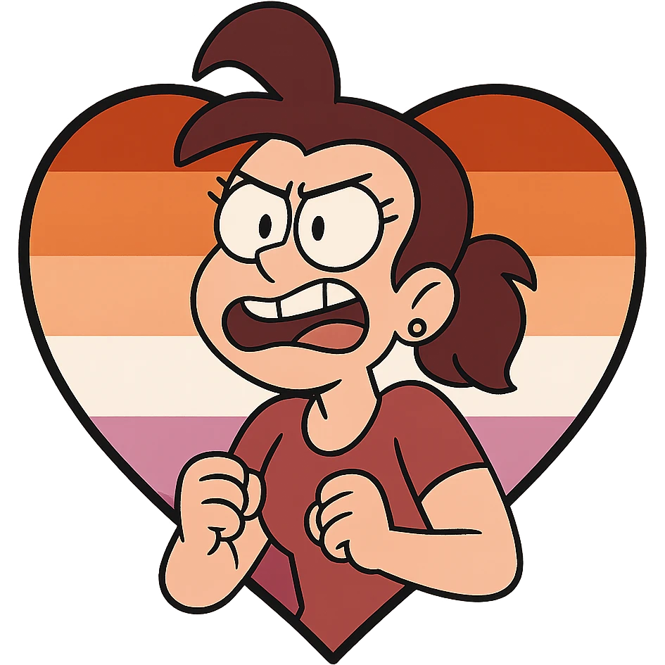 lesbian pride flag, heart-shaped version, clean lines, no text emoji