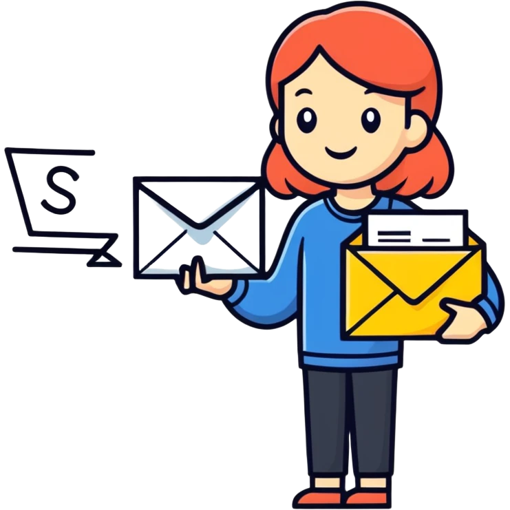 woman holding mail emoji