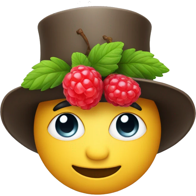 Rasbery in hat emoji