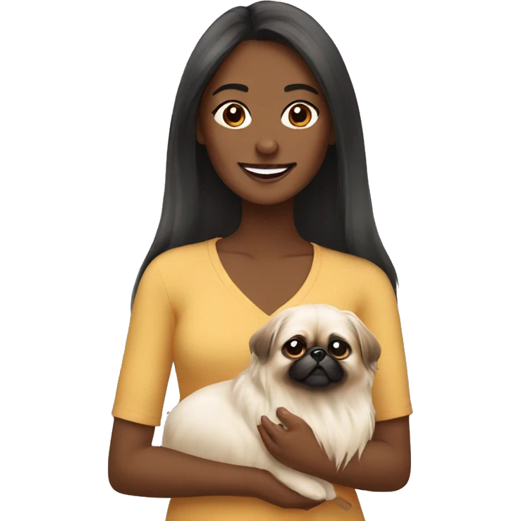 Women with Pekingese emoji
