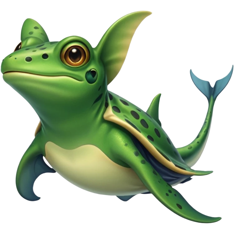 Frog on a Manta ray emoji