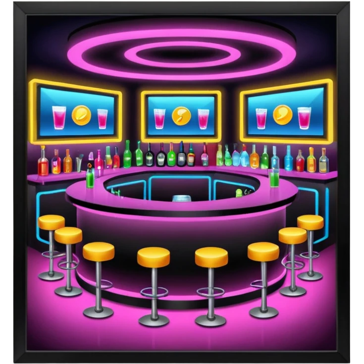 In most clubs, tables are placed between the dance floor and the walls of the room, with a bar to one side and the DJ booth usually elevated above the dance floor. emoji