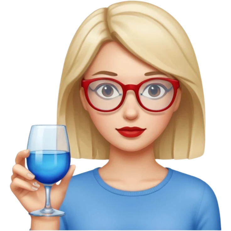 woman with glasses one glass red one glass blue emoji