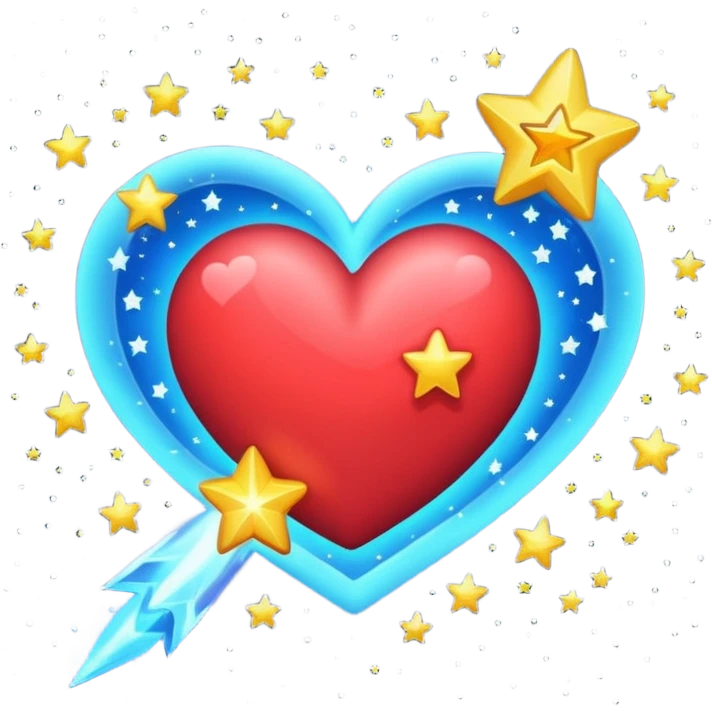 shooting star heart emoji