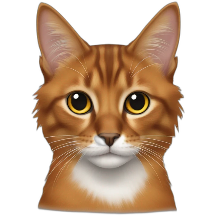 Orange, black and white Somali Cat emoji