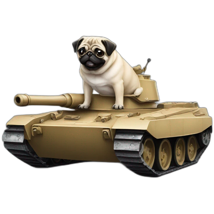 a pug on a tank emoji