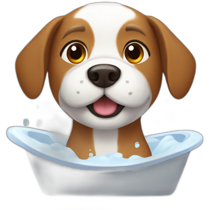 dog having a bath emoji