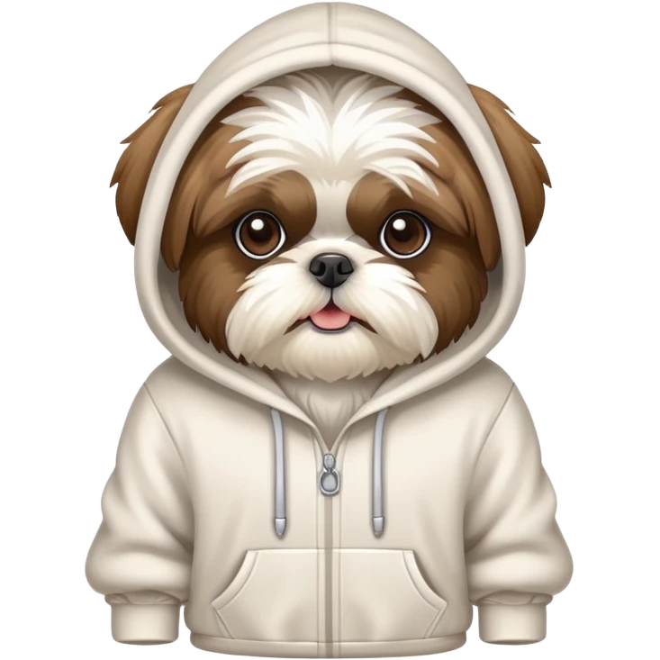 Shih Tzu wearing a hoodie emoji