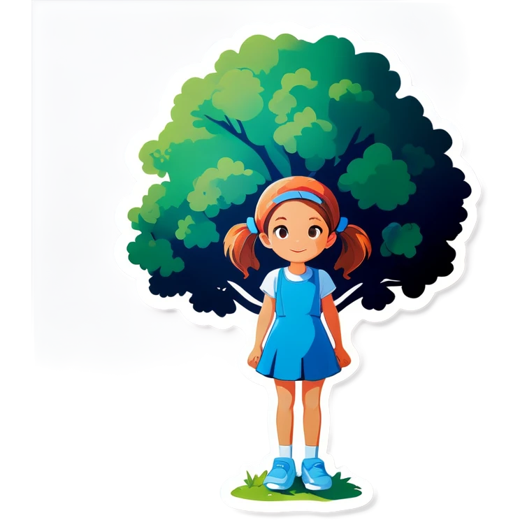 girl under a tree emoji
