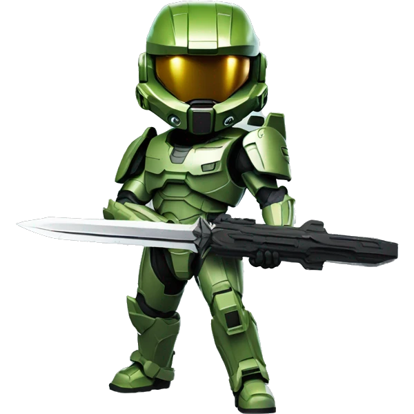 Master chief with the convenant sword emoji