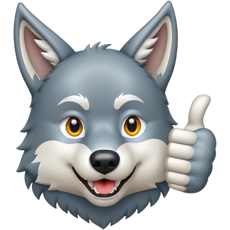 Wolf giving thumbs up emoji