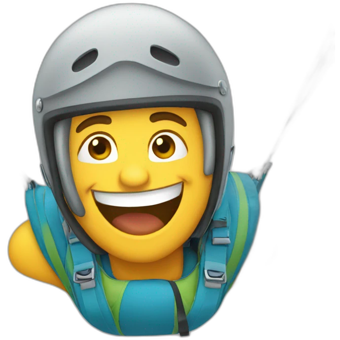 Paragliding smile emoji