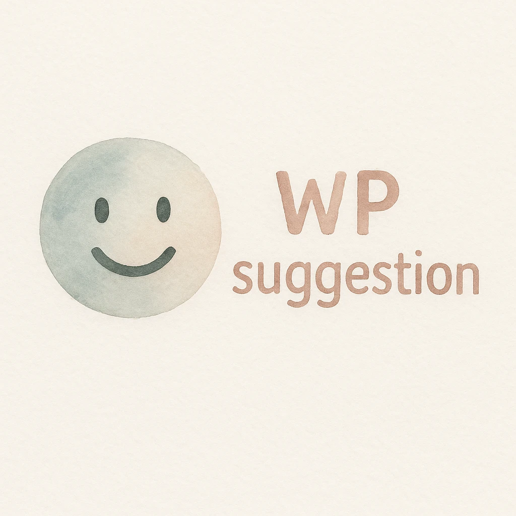 emoji with the text 'WP suggestion' in a watercolor art style, suitable for IT team Slack reactions emoji