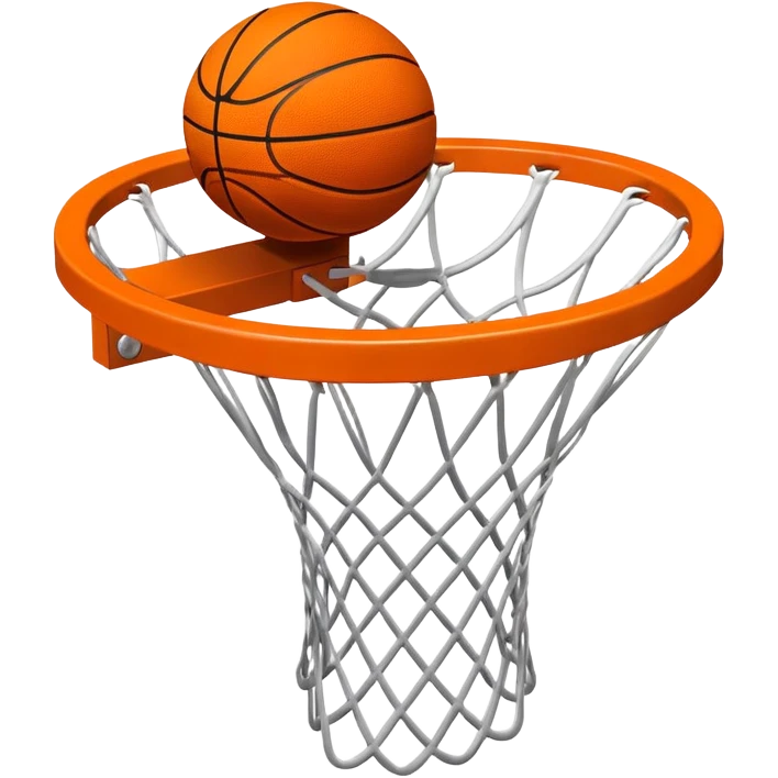 Basketball going through hoop net, viewed from above emoji