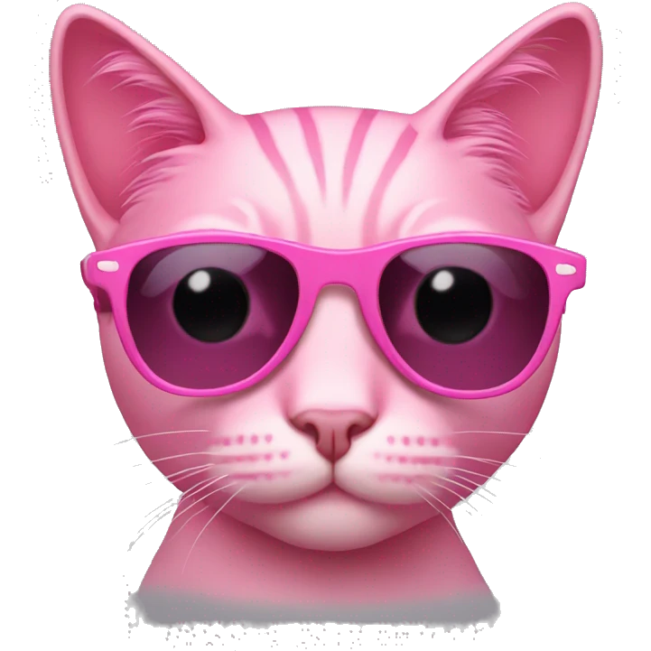 Pink cat with sunglasses emoji