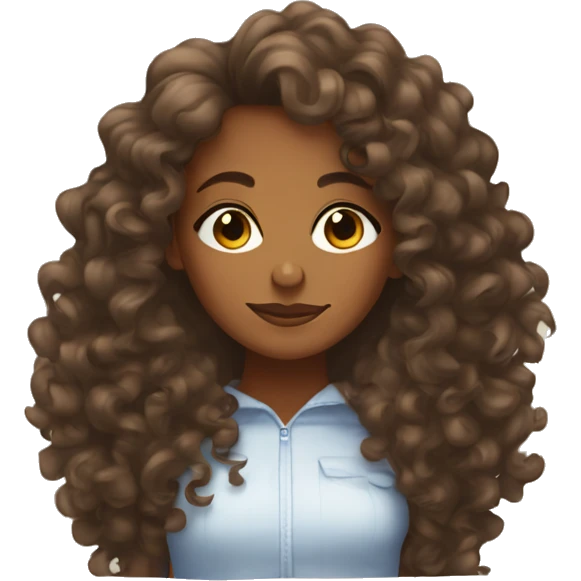 brown girl with curly hair laying face down  emoji