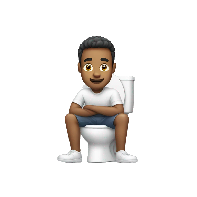 Guy sitting on a toilet emoji