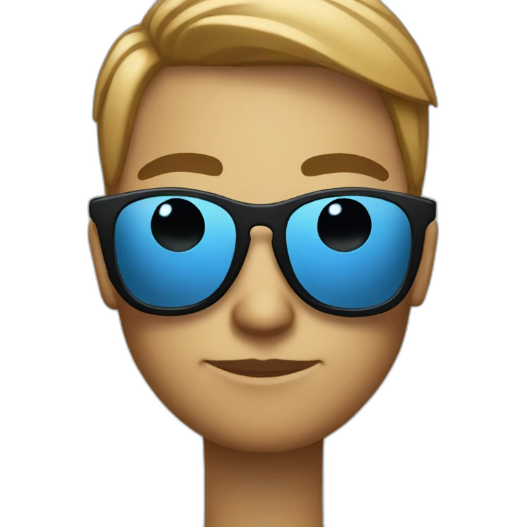 twitter with sunglasses-(proportional)calm-(realistic) emoji