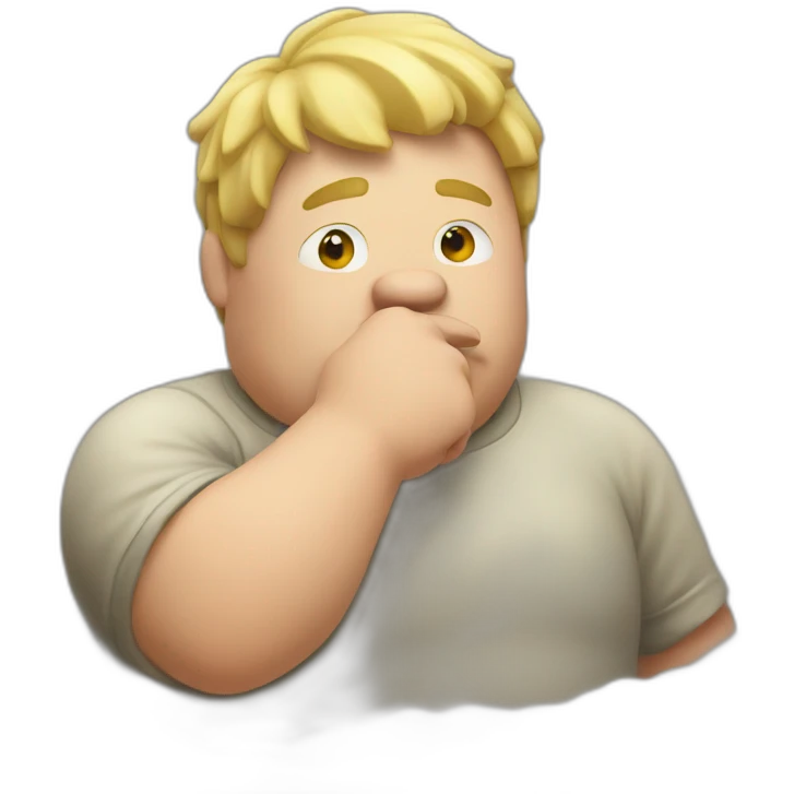 blond fat guy smelling his finger emoji