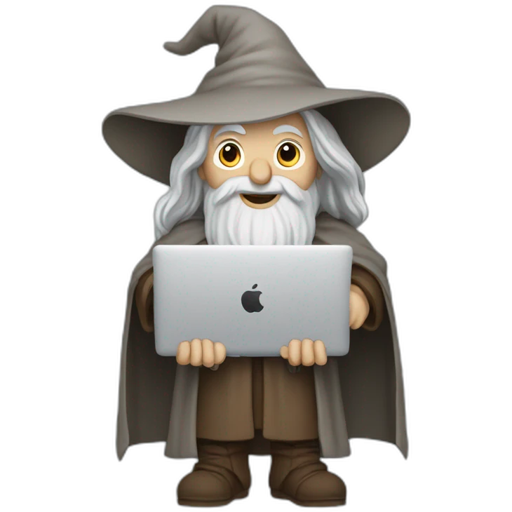 gandalf with a macbook emoji