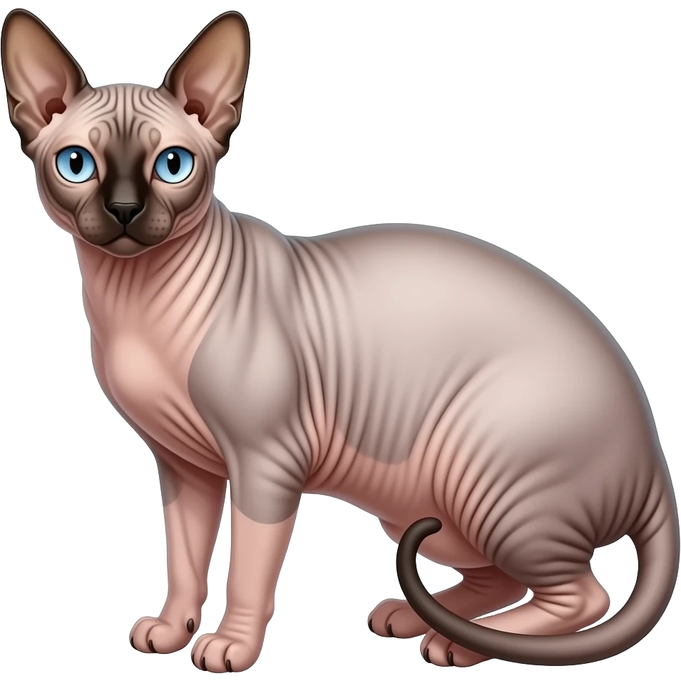 Realistic beautiful fine aesthetic sphynx cat emoji