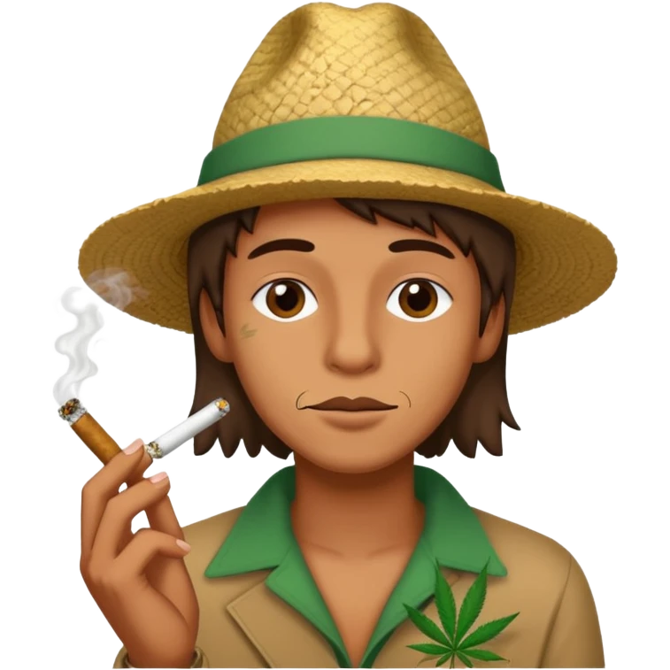 someone smoking a marijuana joint emoji