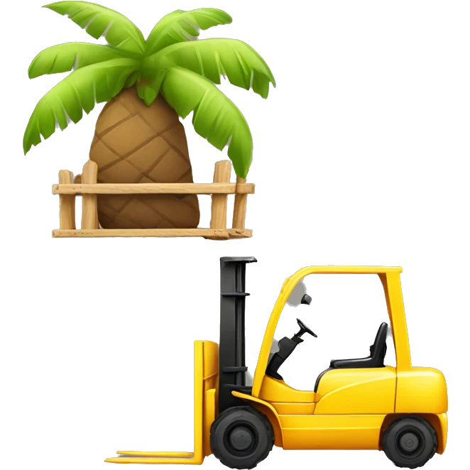 forklift in summer beach  emoji