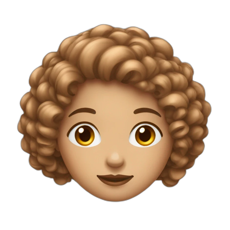 Femme marron cheveux bouclés emoji