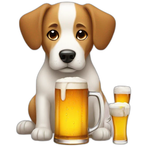 Dog and beer emoji